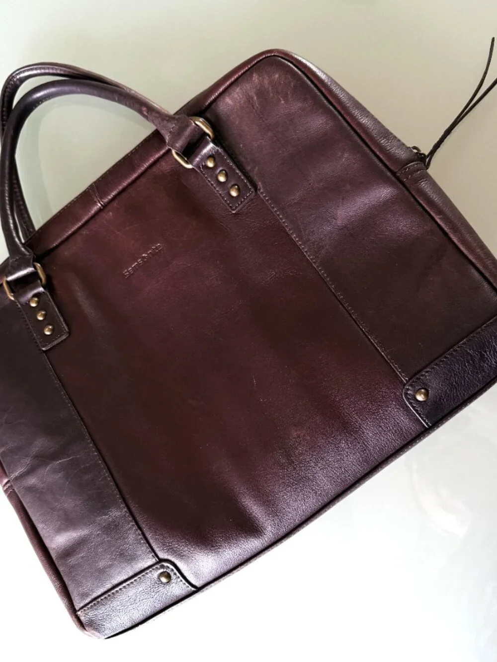 Samsonite Laptop bag Classic dark brown leather computer case handbag